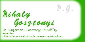 mihaly gosztonyi business card